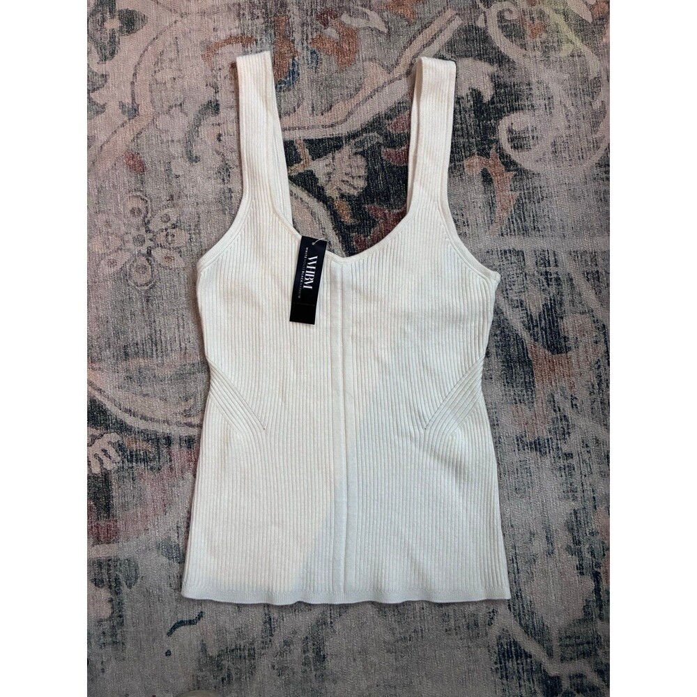 White House Black Market Ribbed Tank Top – Ecru – Size Small – NWT
